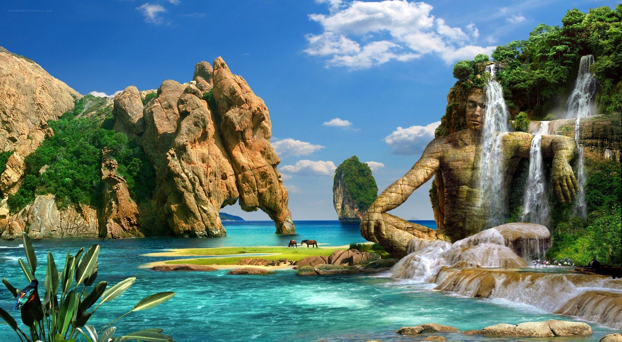 fantasy coastal landscape