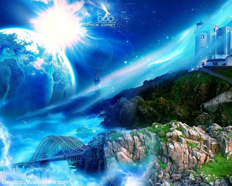 Fantasy Coastal Landscape — Blue