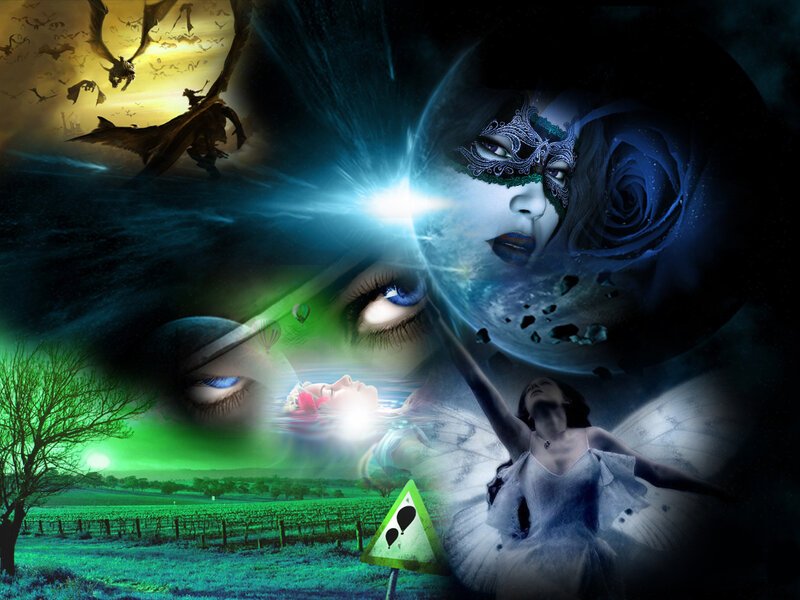 fantasy collage with surreal elements