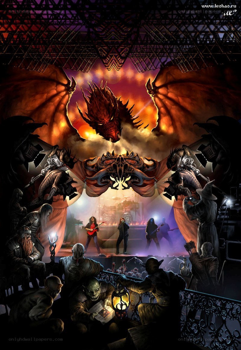Fantasy concert with dragon