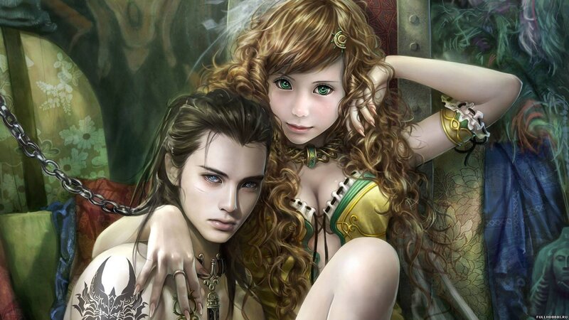 fantasy couple illustration