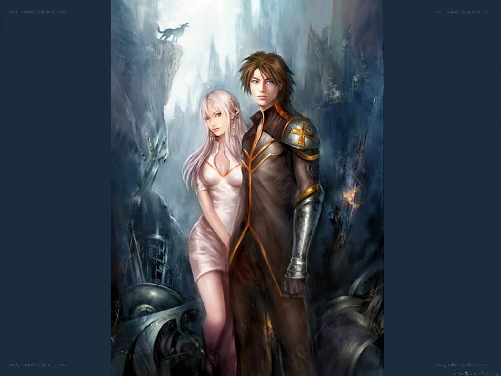 Fantasy couple in a canyon