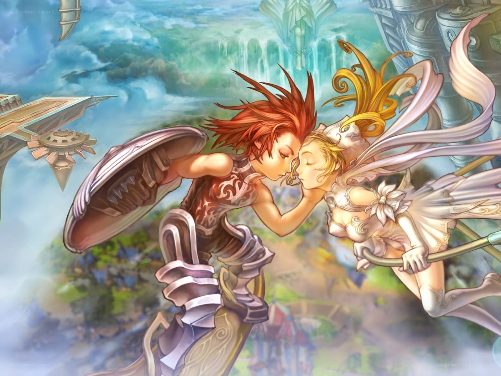 Fantasy couple in a sky realm