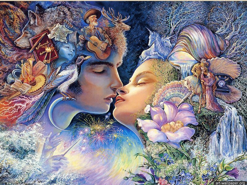 Fantasy couple in dream world