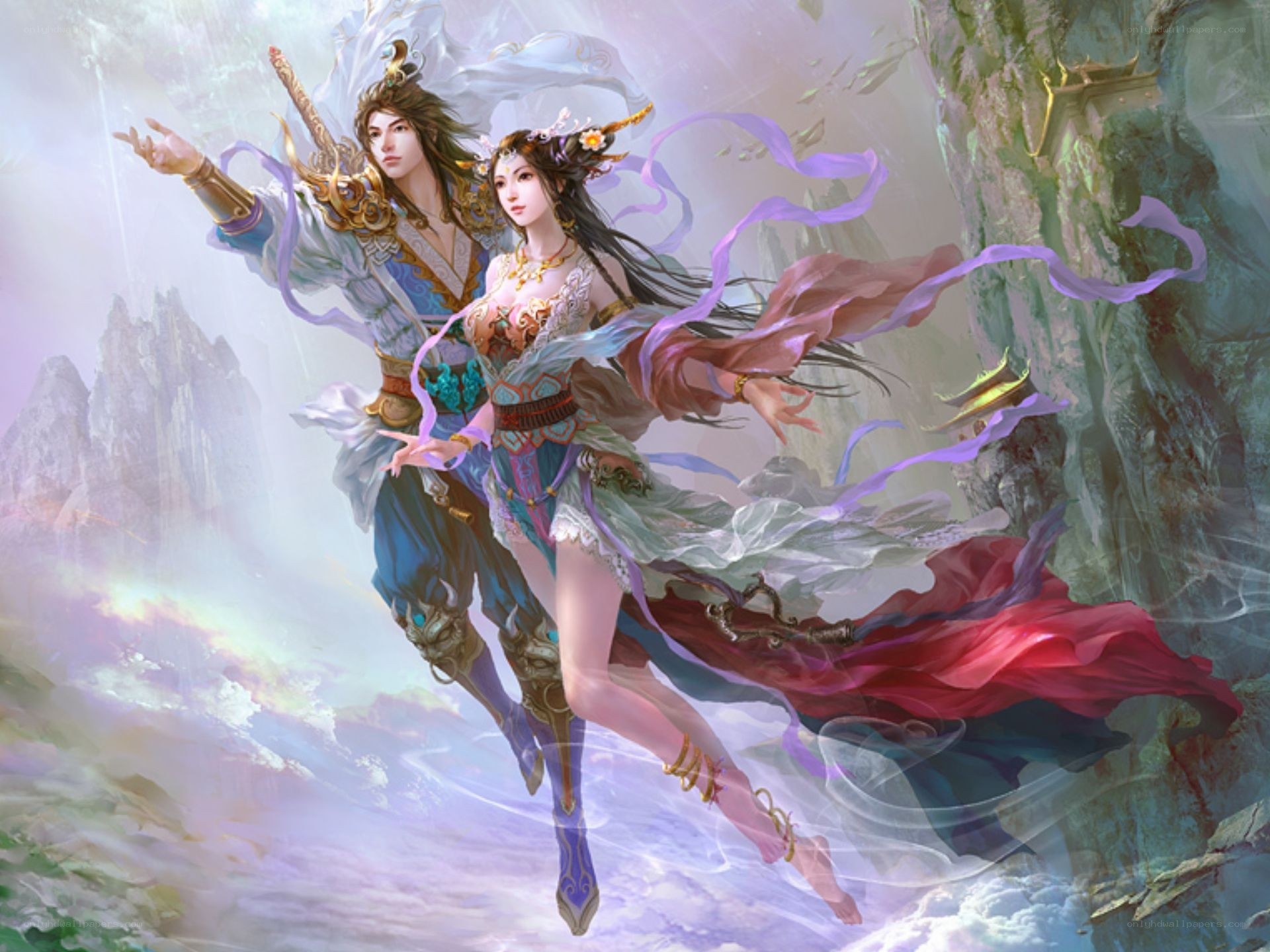 Fantasy couple in flight