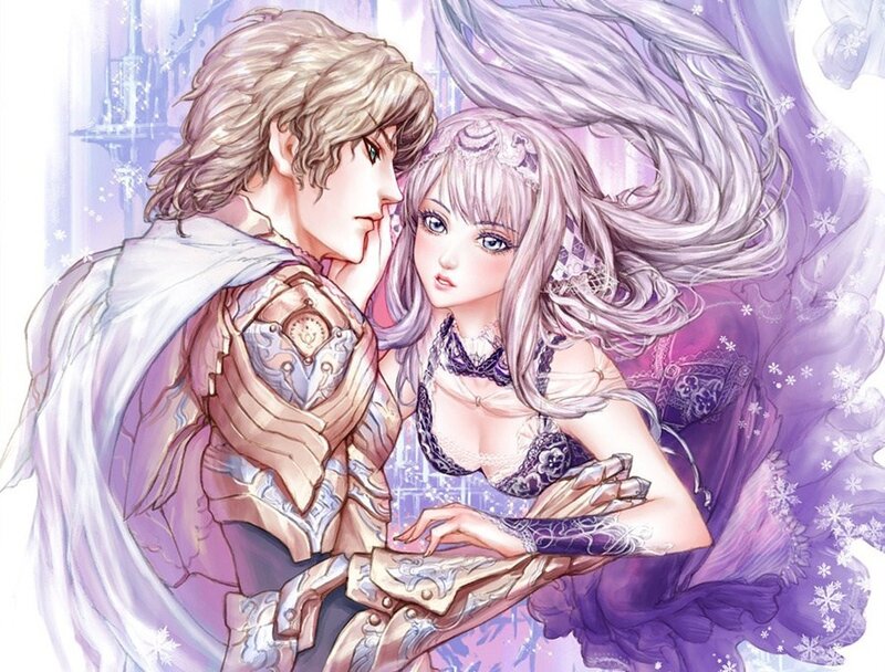 fantasy couple in winter