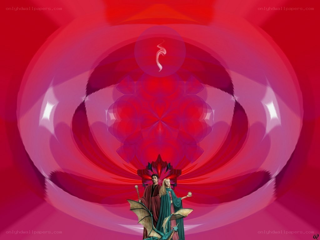 fantasy couple with dragons