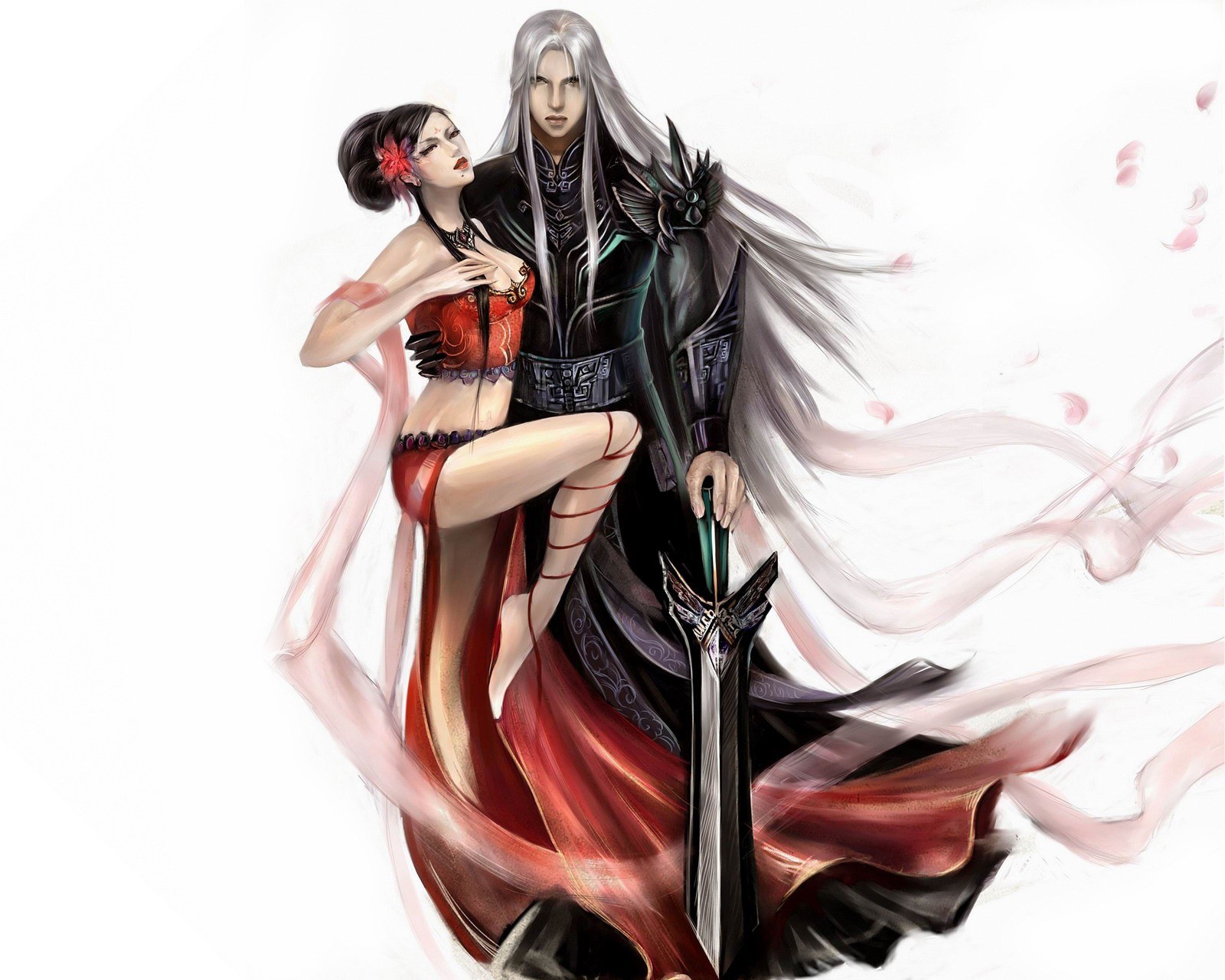 Fantasy couple with sword