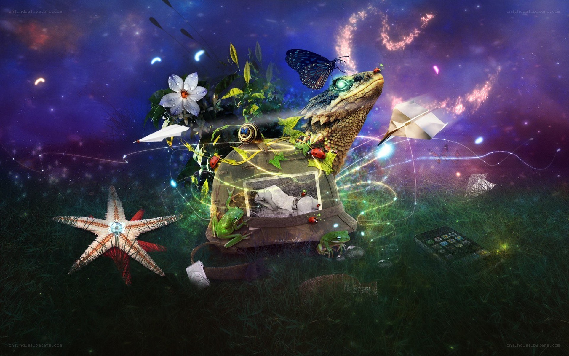 fantasy creature in a dreamy landscape