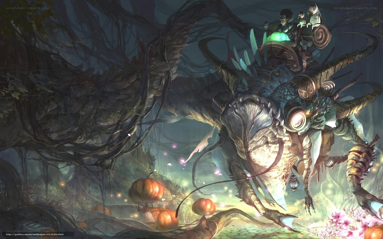 Fantasy creature in a mystical forest