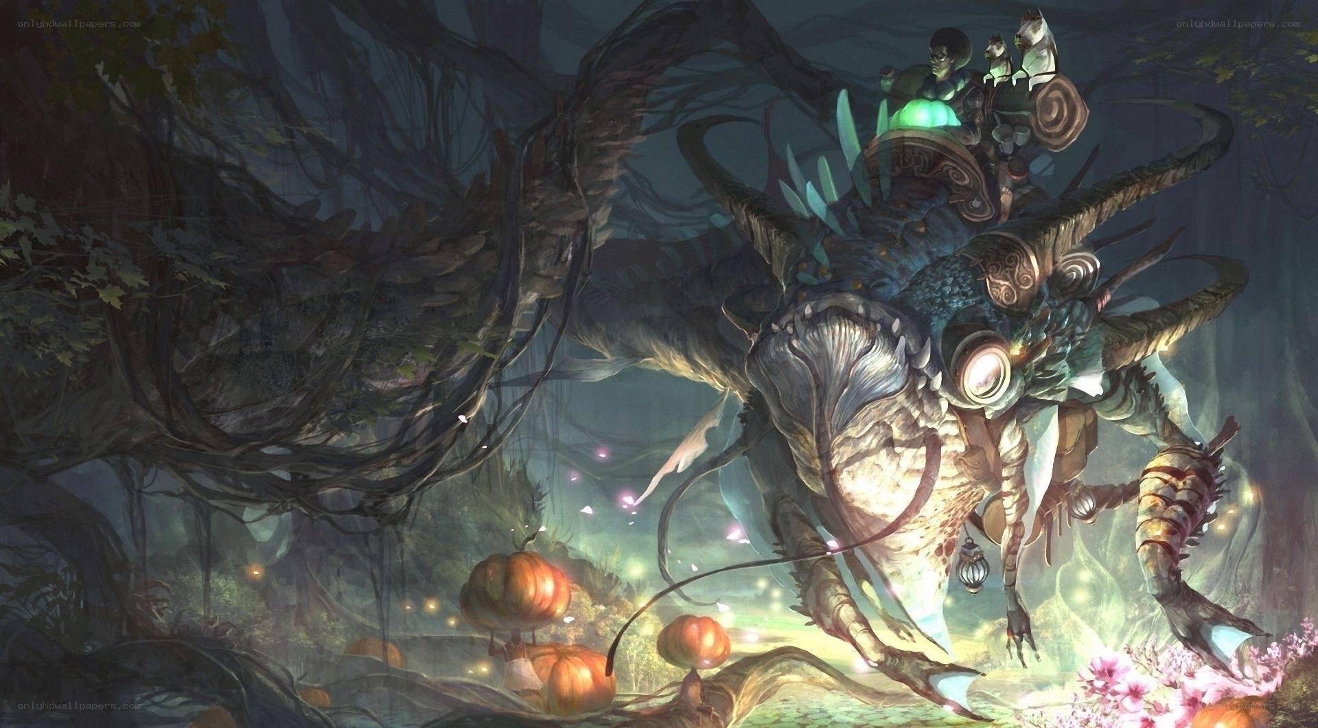 Fantasy creature in a mystical forest