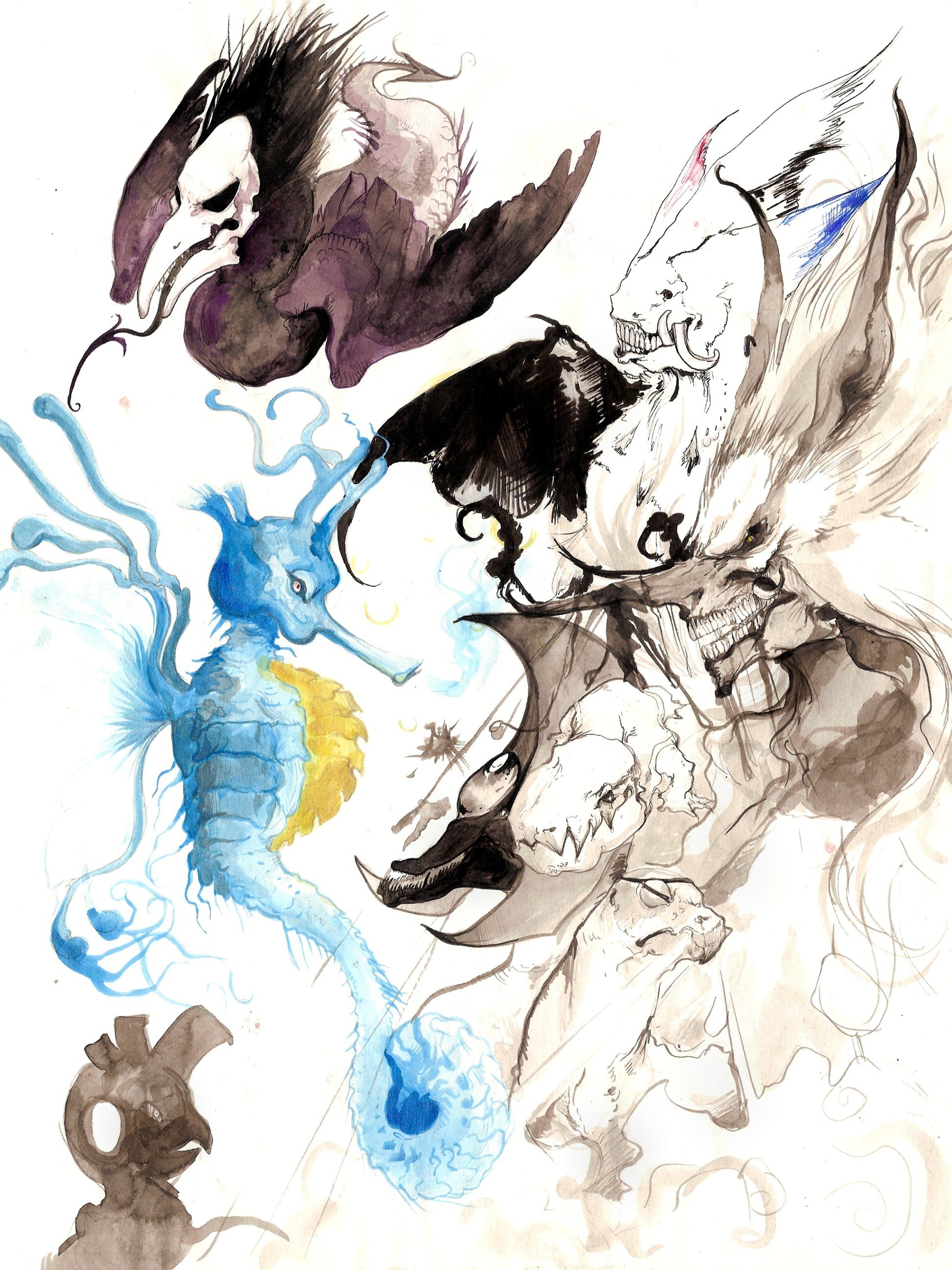 fantasy creature sketches