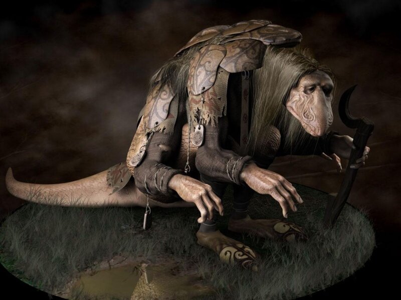 Fantasy creature with staff