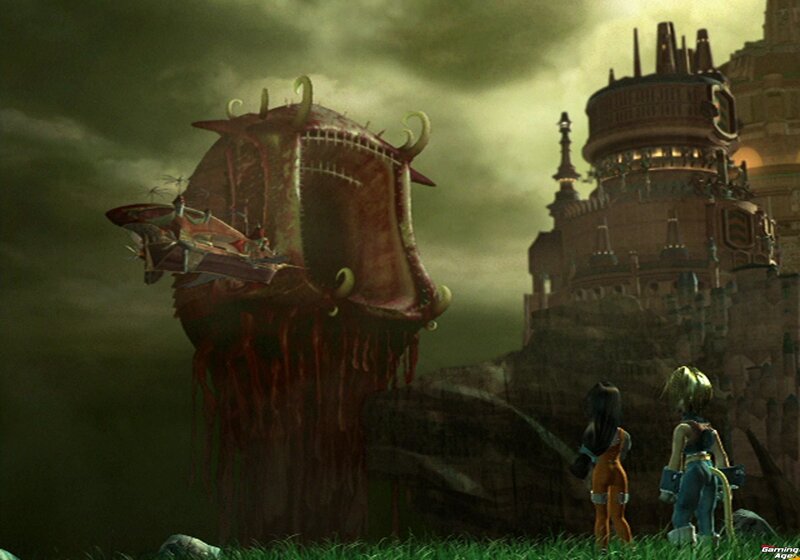 fantasy creatures and castle