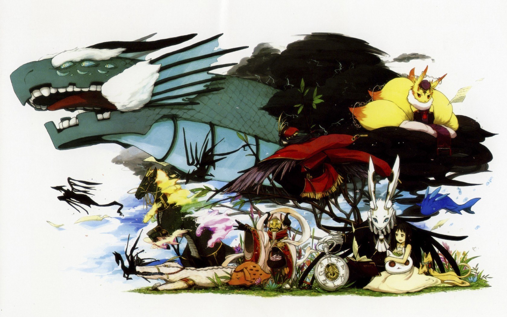 Fantasy creatures and dragon artwork