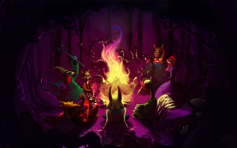 Fantasy Creatures Around Fire