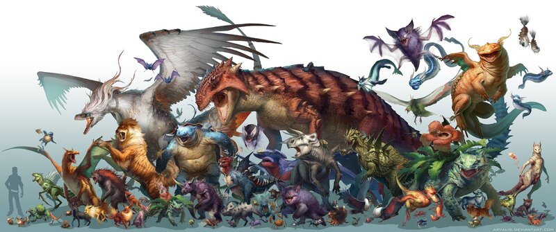 Fantasy Creatures Gathering — Brown