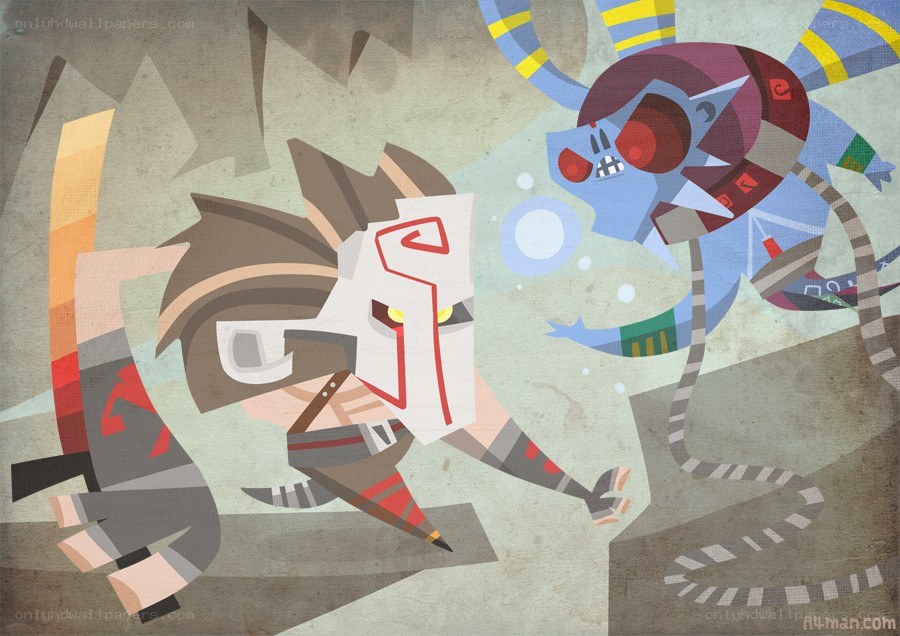 fantasy creatures in combat