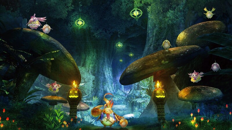 Fantasy Creatures in Forest — Green, Magical