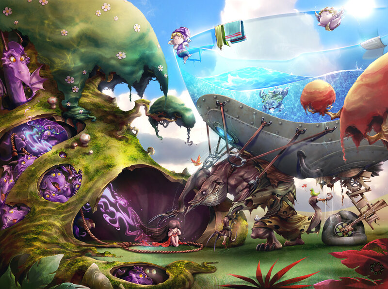 Fantasy Creatures in Landscape
