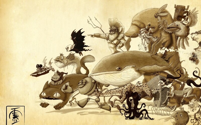 Fantasy Creatures Running