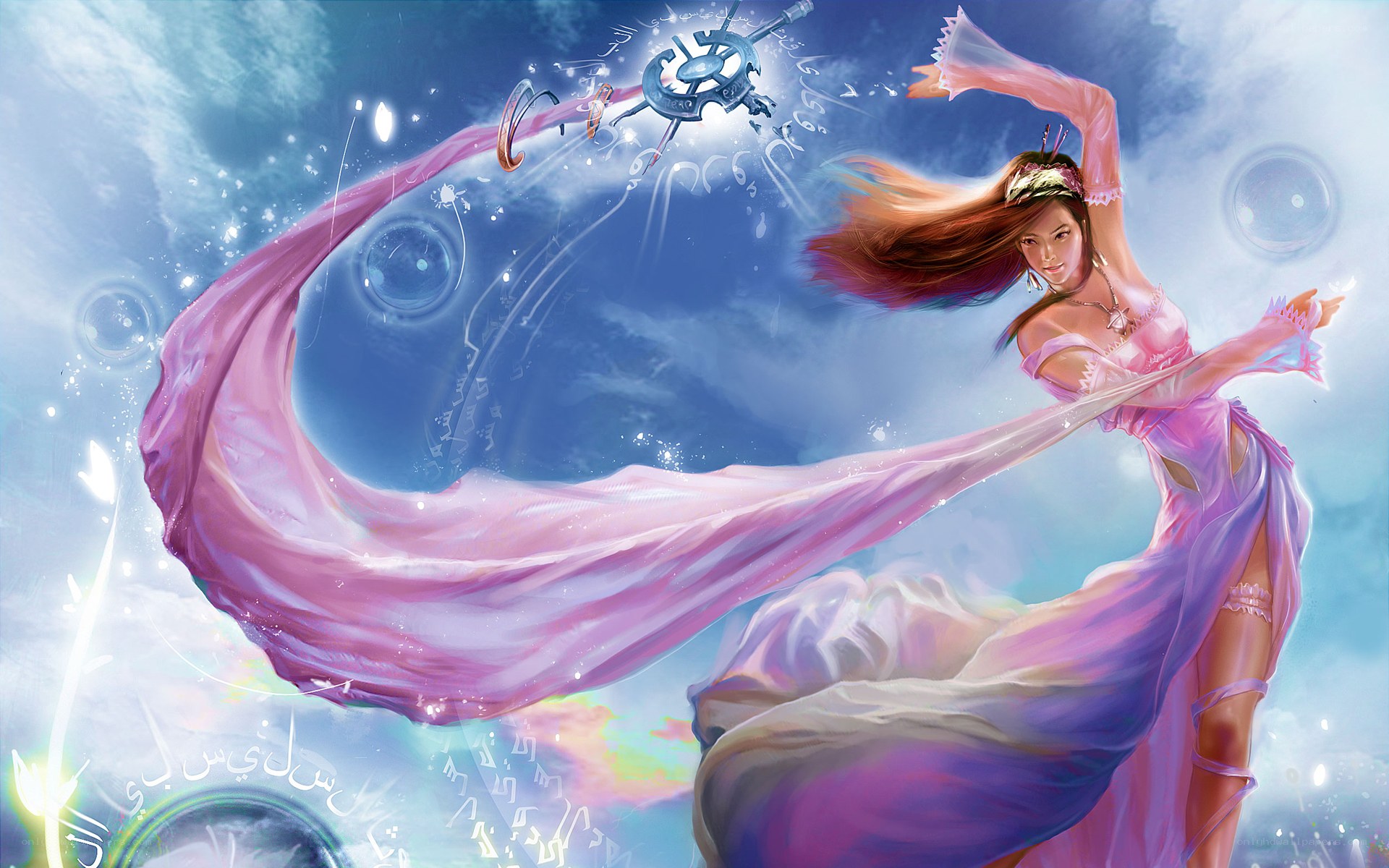 Fantasy dancer with flowing gown