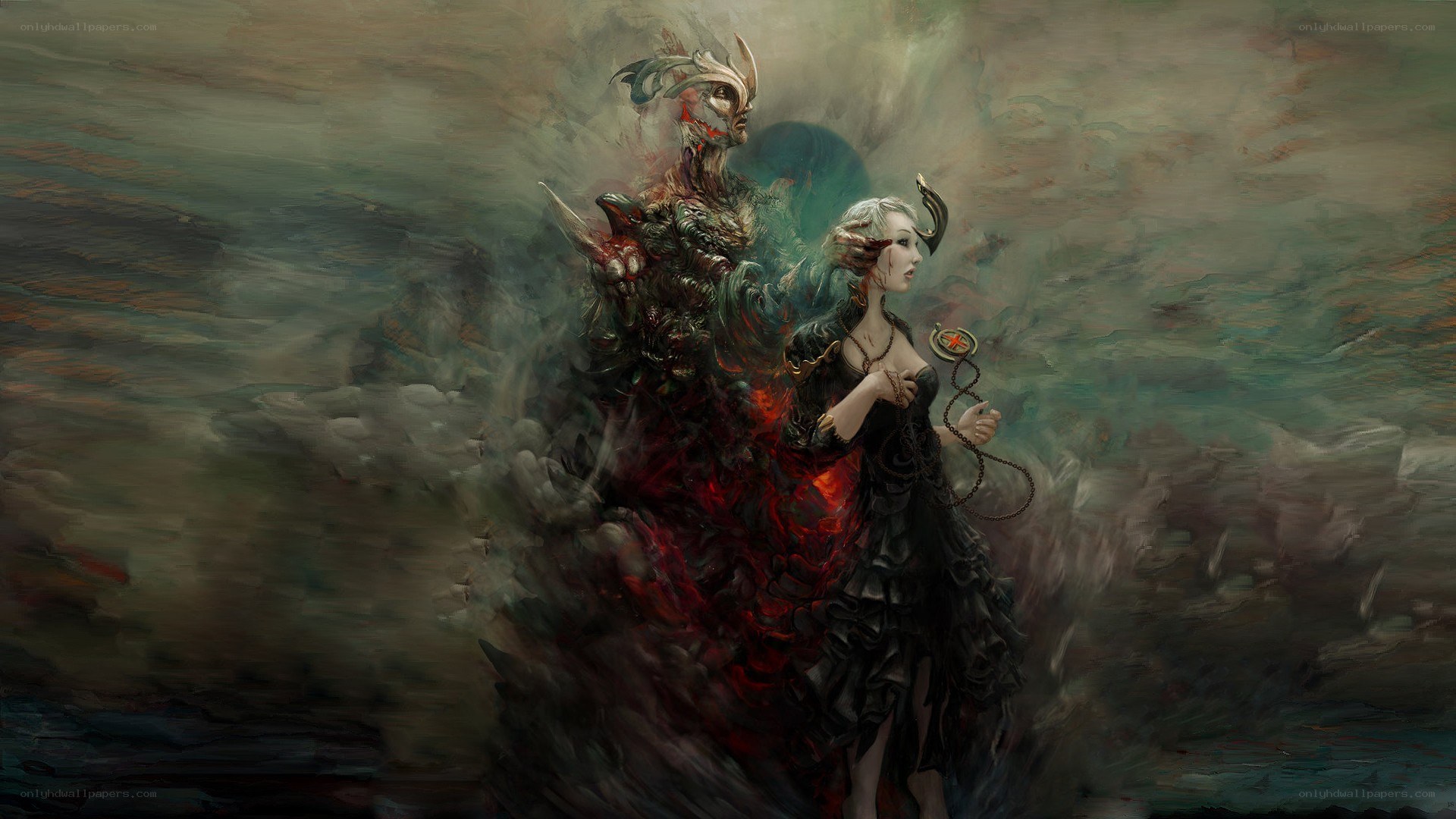 fantasy demon and woman