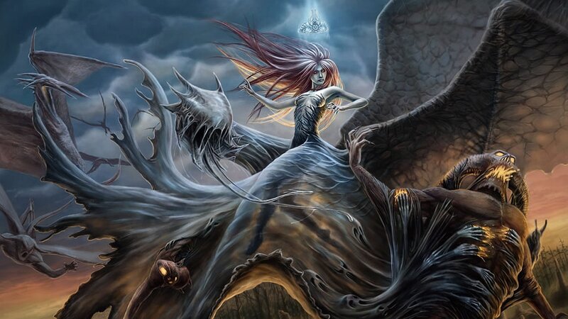 fantasy demon battle scene