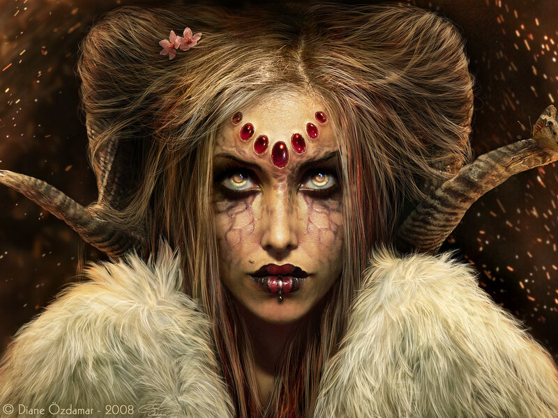 fantasy demon woman portrait