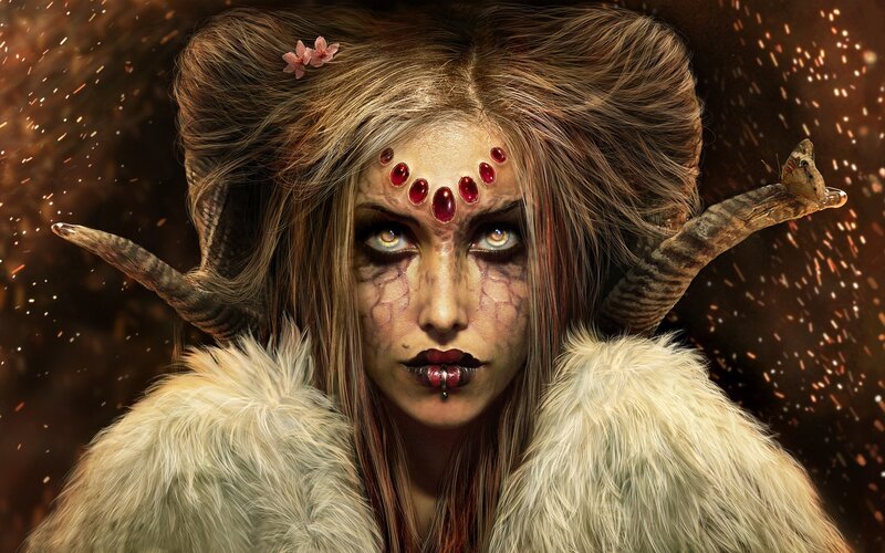 fantasy demon woman with horns