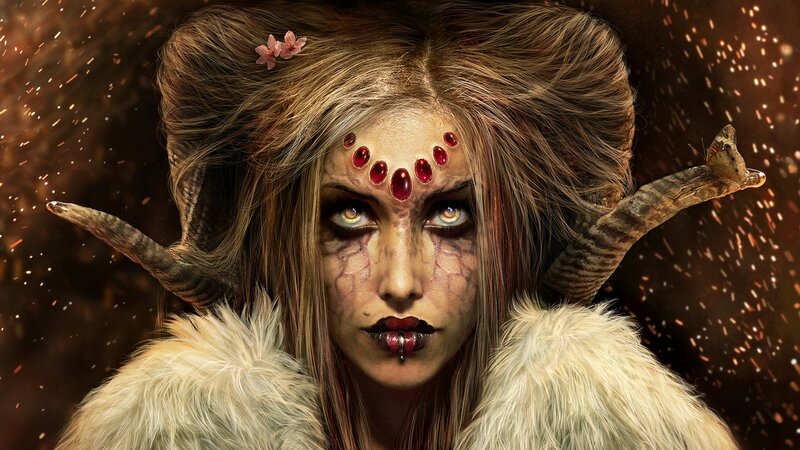 fantasy demon woman with horns