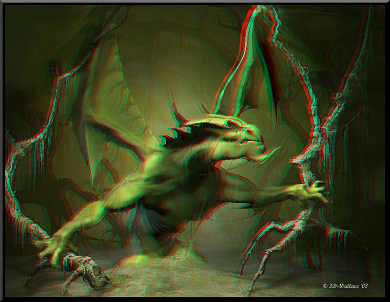 Fantasy dragon in cave
