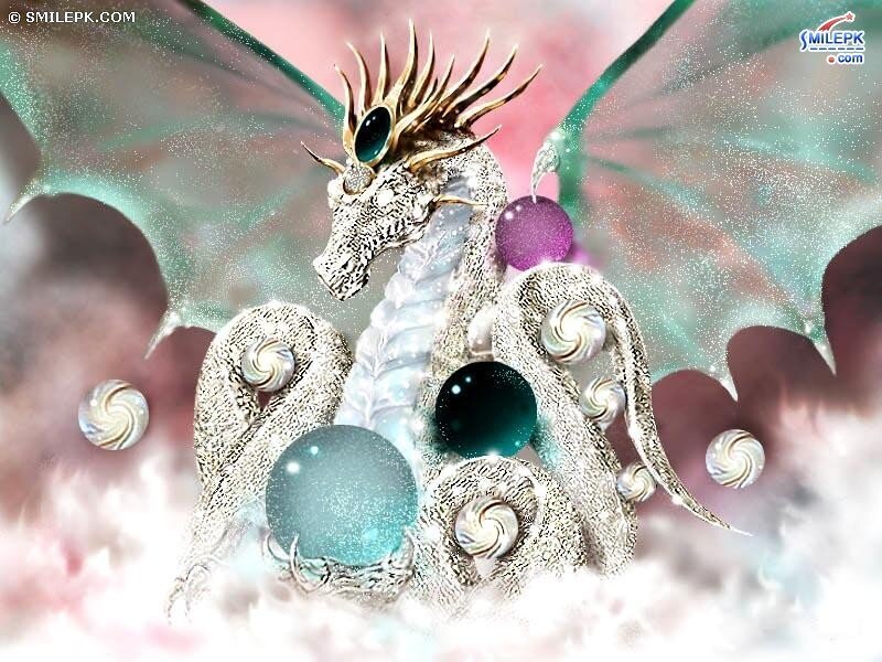fantasy dragon with gems