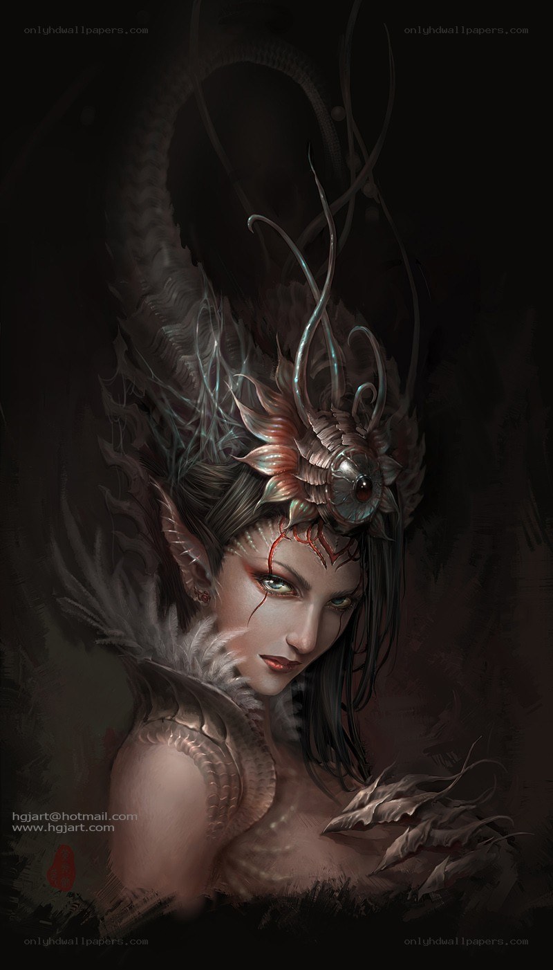 fantasy dragon woman portrait