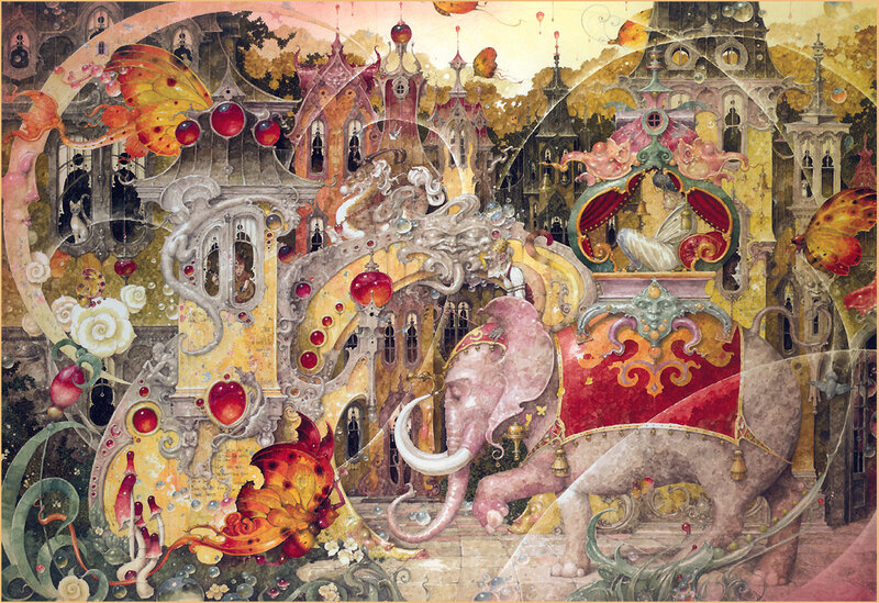 Fantasy elephant procession