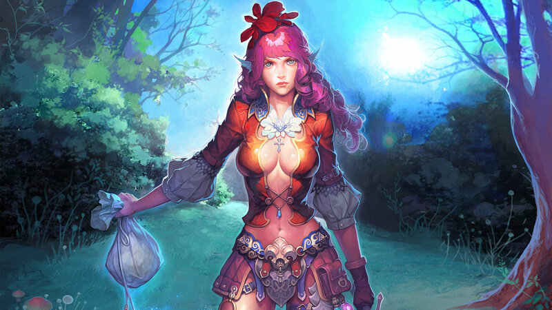 fantasy elf warrior in forest