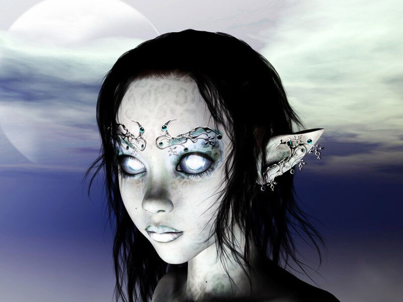 fantasy elf with glowing eyes