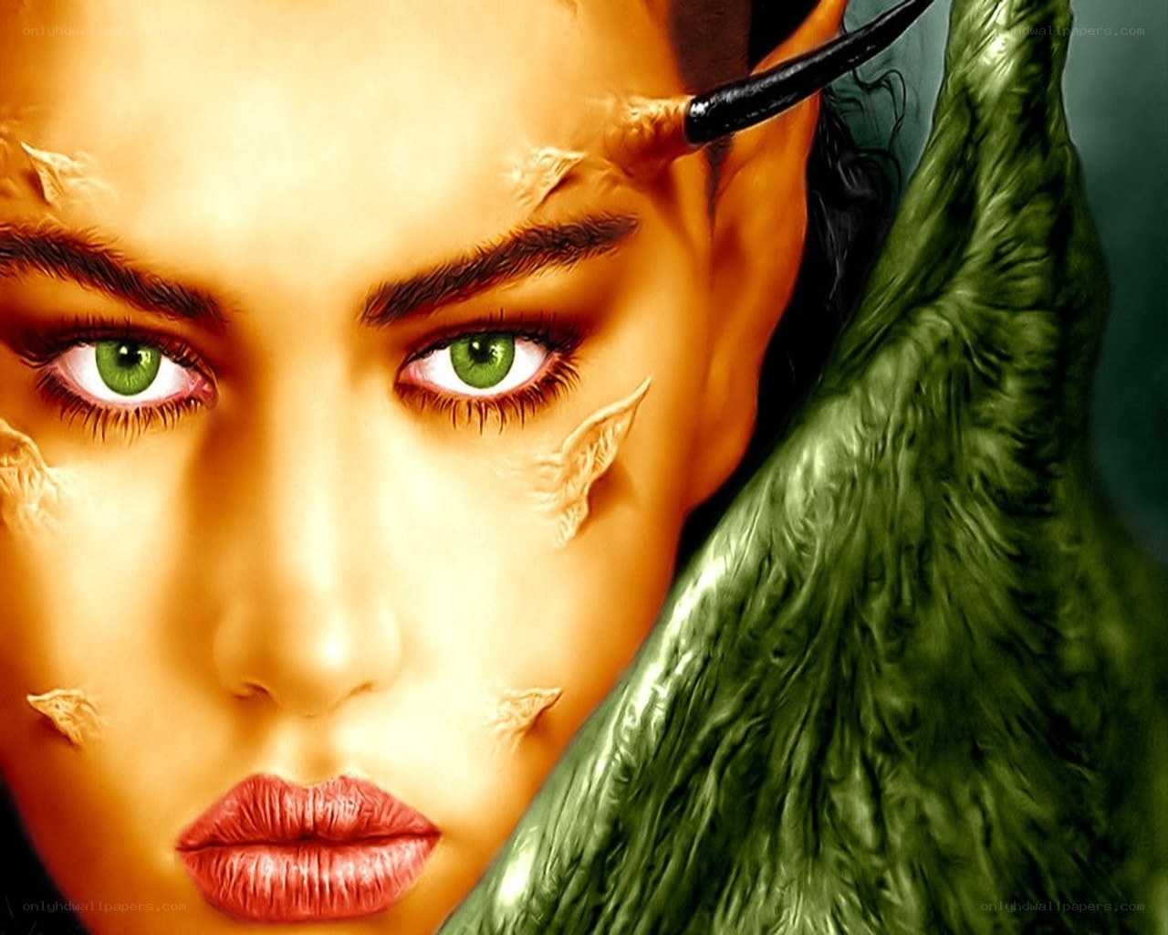 fantasy elf with green eyes