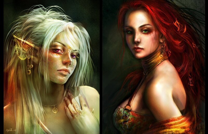 Fantasy elf women portraits