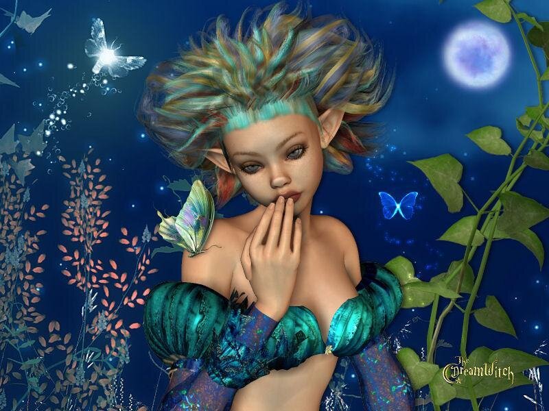 fantasy fairy with glowing butterfly