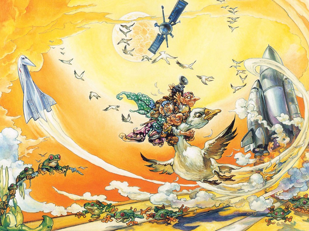 Fantasy flight with creatures