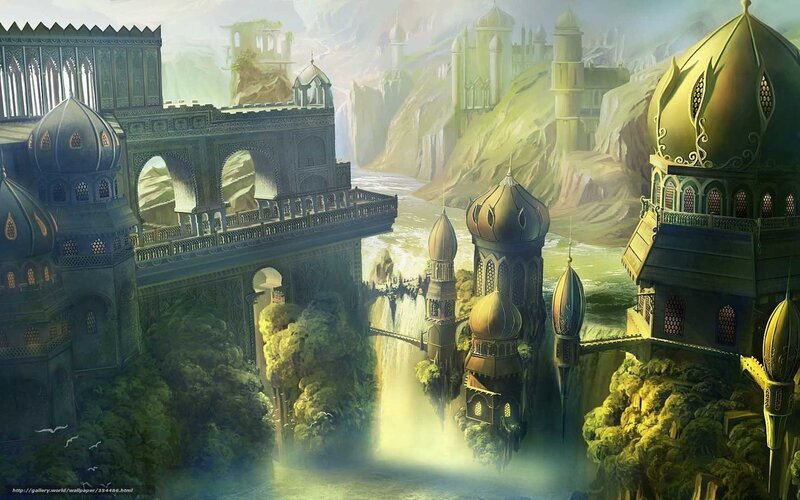 fantasy floating city