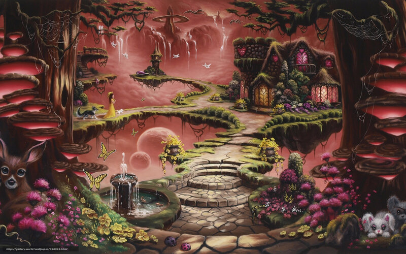 fantasy floating island landscape