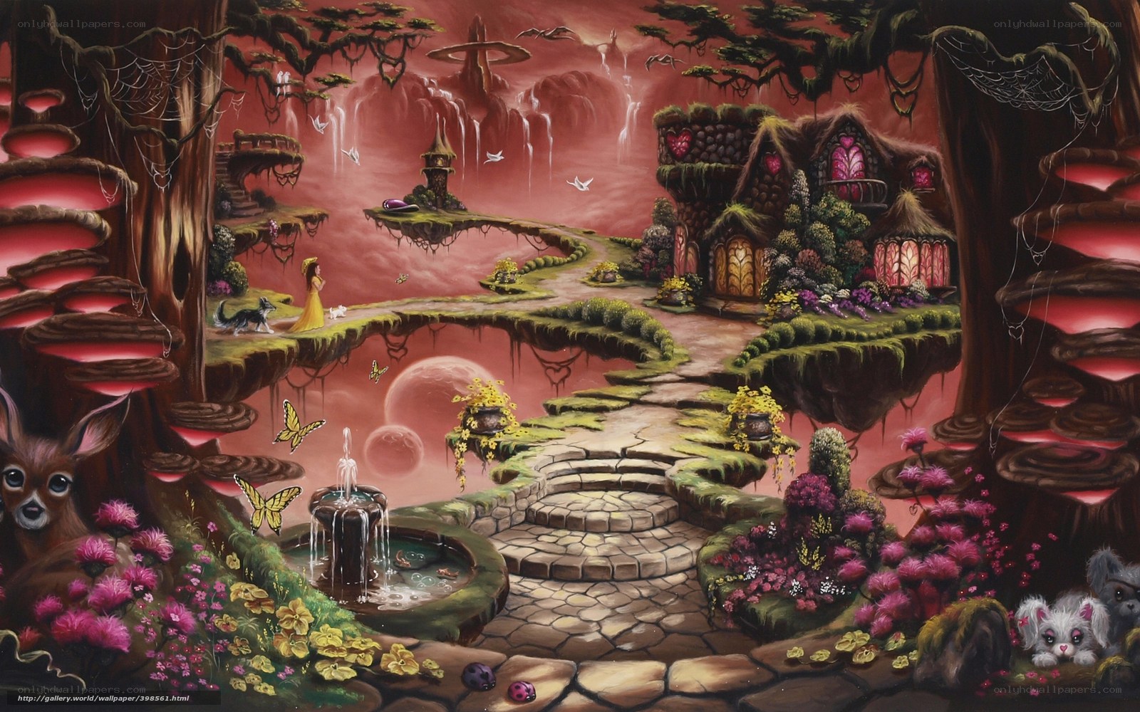 fantasy floating island landscape