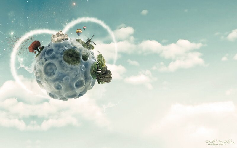 fantasy floating island world