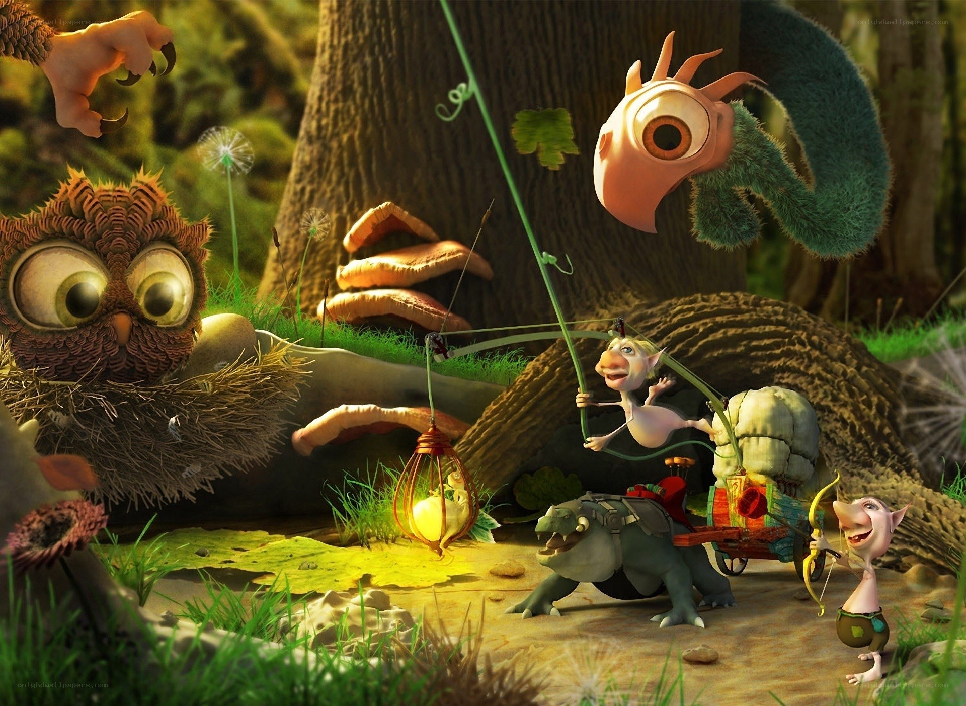 Fantasy forest adventure scene