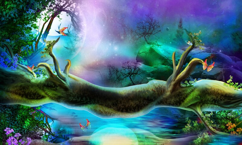 Fantasy Forest Landscape — Purple, Dreamy