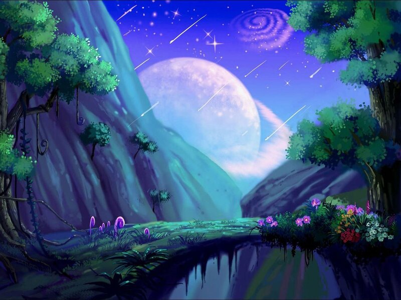 Fantasy Forest Landscape — Purple