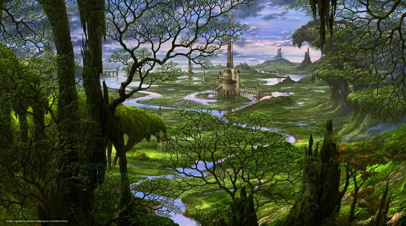 Fantasy forest landscape