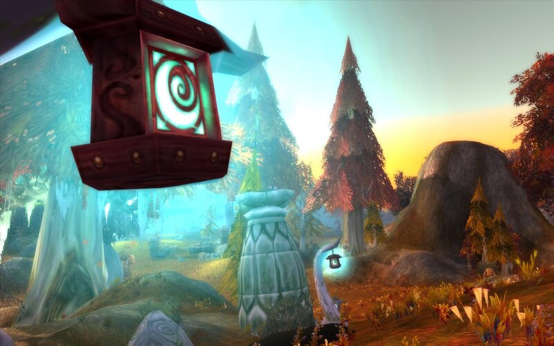 Fantasy forest lantern scene
